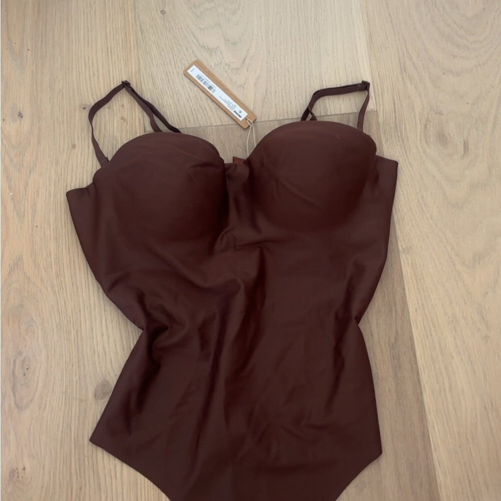SKIMS Chocolate Strapless Bodysuit